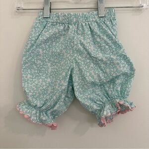 Hannah Kate Toddler Bloomers with Aqua Floral Design 3T